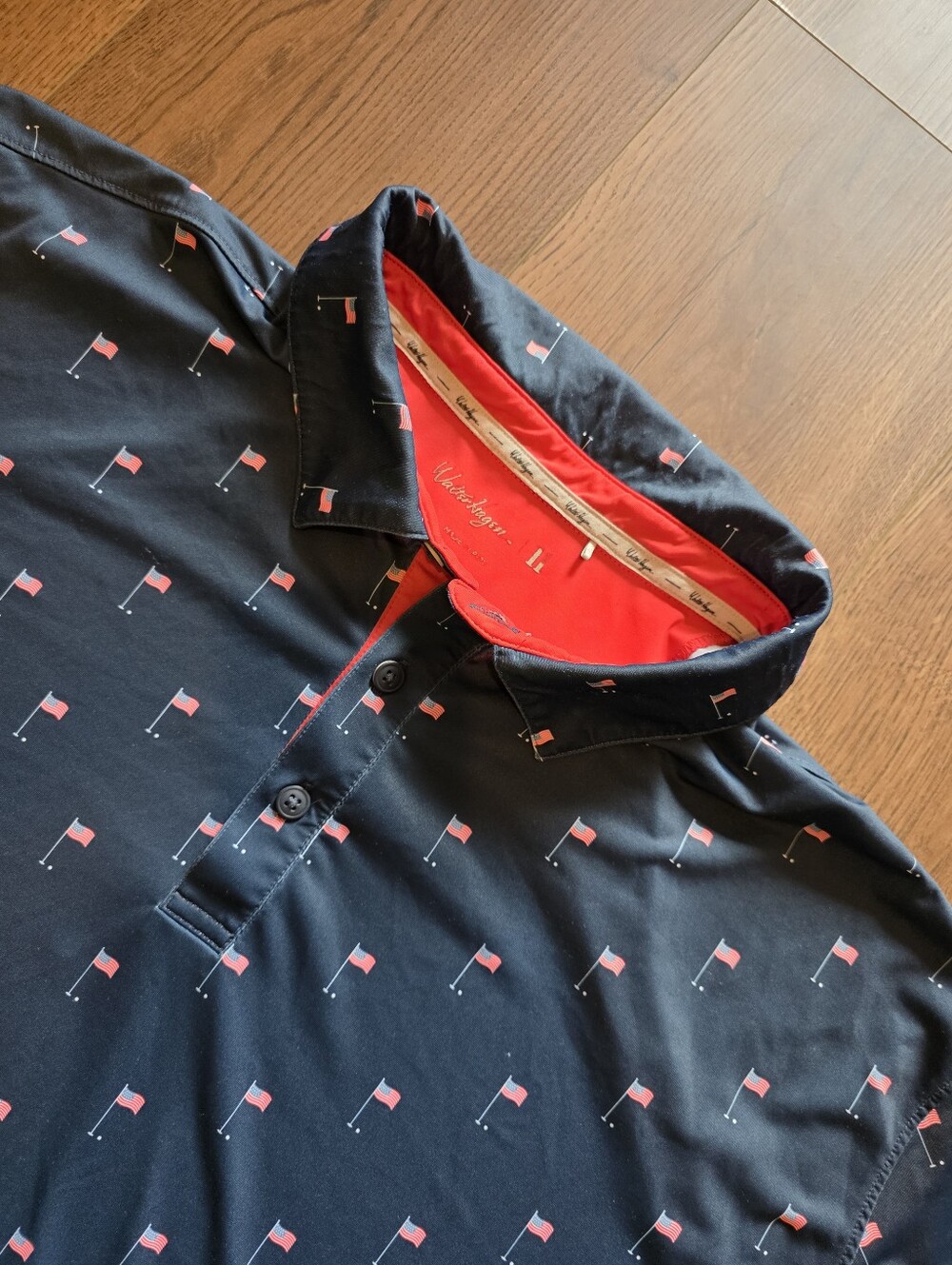 Walter Hagen - Performance 11 - USA Flag Pin Polo - 3XL - Navy